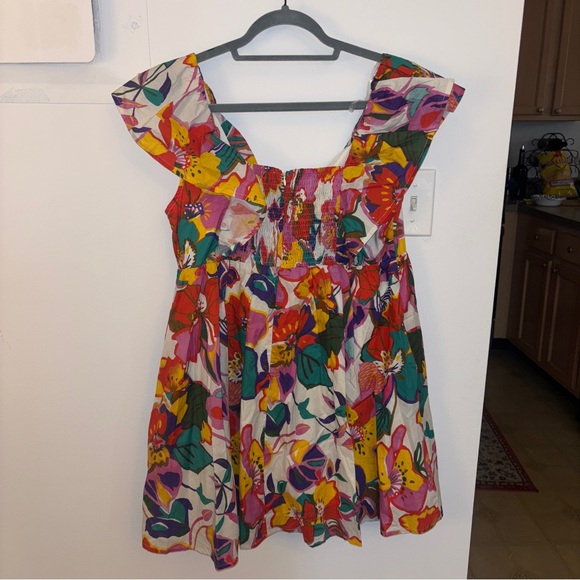 Floral Multicolor babydoll Mini Dress - Picture 5 of 6